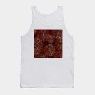 Gold and Red Boho Floral Mandala Tank Top